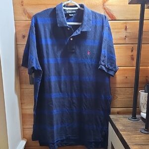 Ralph Lauren Black and Blue Stiped Polo Mens XL 0318
